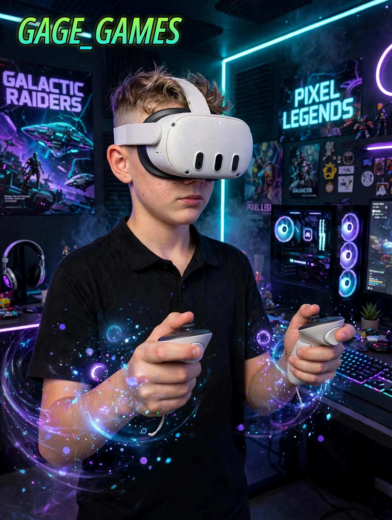 Gage playing in VR with his Meta Quest 3